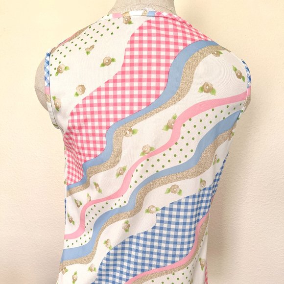 70's Polyester Tank Top Pinks & Blues - Size Medium/Large - Picture 4 of 6
